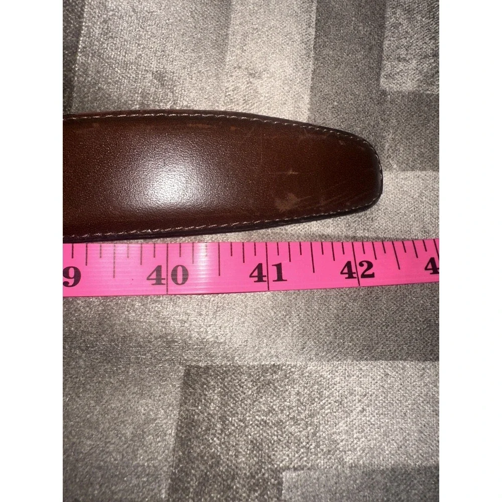Torino Leather Belt‎ Mens Size 36 Brown European Cowhide Brass Tone Buckle 7501